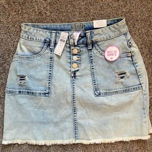 High Rise Justice Jean Skirt